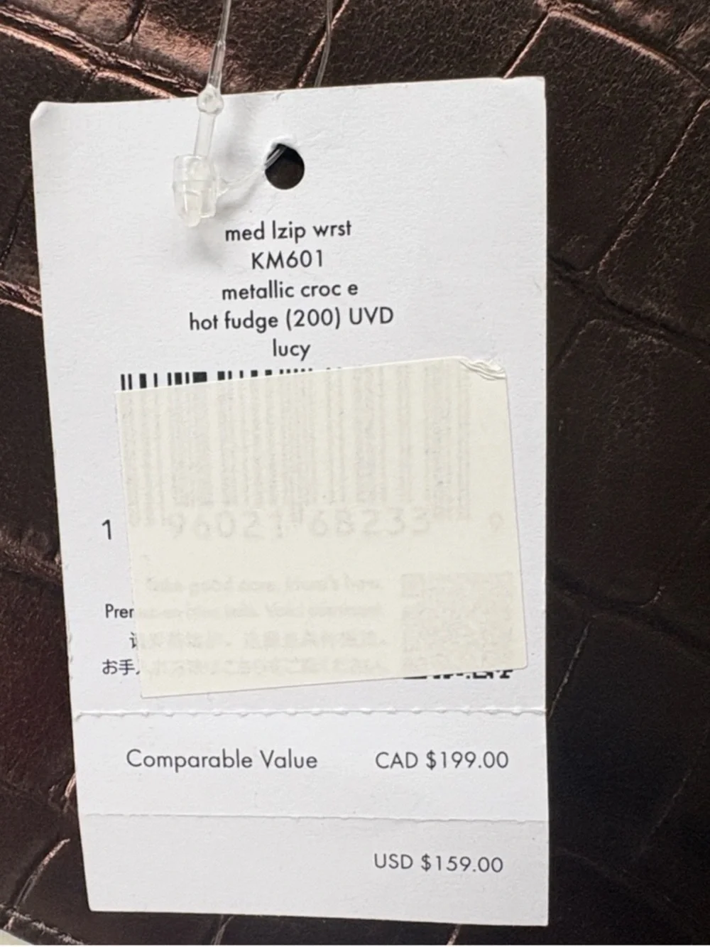 NWT Kate Spade Leather Medium Zipper Wristlet Bronze Retail $159.00